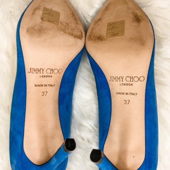 LIKE NEW AUTHENTIC JIMMY CHOO BLUE PUMP - Picture 6 of 6